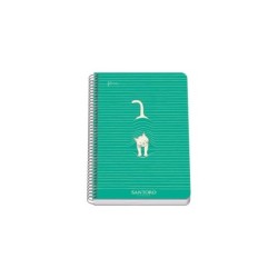 Dohe Santoro Felines Cuaderno Espiral Tapa Rigida - Tamaño A5 de 80 Hojas 90gr - Hojas con Cuadricula 4mm