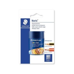 Staedtler Noris Club 512 Sacapuntas de Plástico Doble Uso para Lapices Normales y Gruesos - De 7mm hasta 12mm - Deposito