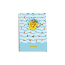 Dohe Kakao Friends Quaderno a spirale per le vacanze estive Copertina rigida - Formato Folio da 80 fogli da 90 gr - Fogli con gr