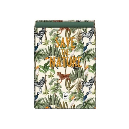 Dohe WWF Save the Nature Raccoglitore a 4 anelli formato Folio - Copertina in cartone foderato - Anelli placcati in nichel da 40