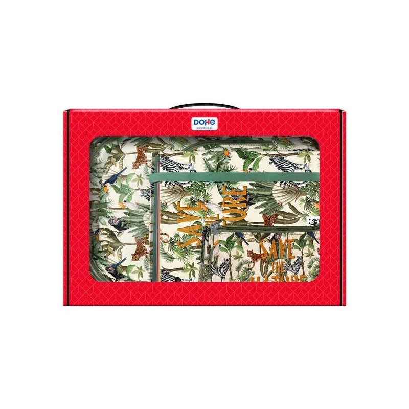 Dohe WWF Save the Nature Pack de Mochila Grande + Portatodo Triple + Carpeta de 4 Anillas Formato A4 con Recambio de 100 Hojas Dohe WWF Save the Nature Pack de Mochila Grande + Portatodo Triple + Carpeta de 4 Anillas Formato A4 con Recambio de 100 Hojas