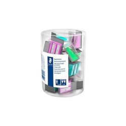 Espositore Staedtler con 18 Temperamatite in Plastica - 2 Fori - Angolo di Affilatura 23° e 30° - Colori Assortiti