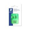 Staedtler Sacapuntas Doble Uso con Deposito - 2 Agujeros - De 8.2mm hasta 10.2mm - Color Verde Neon