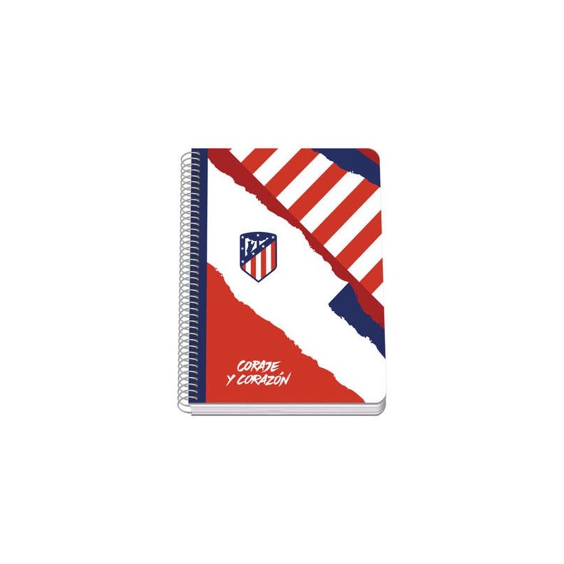 Quaderno a spirale Dohe Atletico de Madrid Coraggio e Cuore Copertina rigida - Formato A5 da 80 fogli da 90 gr - Fogli con grigl Quaderno a spirale Dohe Atletico de Madrid Coraggio e Cuore Copertina rigida - Formato A5 da 80 fogli da 90 gr - Fogli con grigl