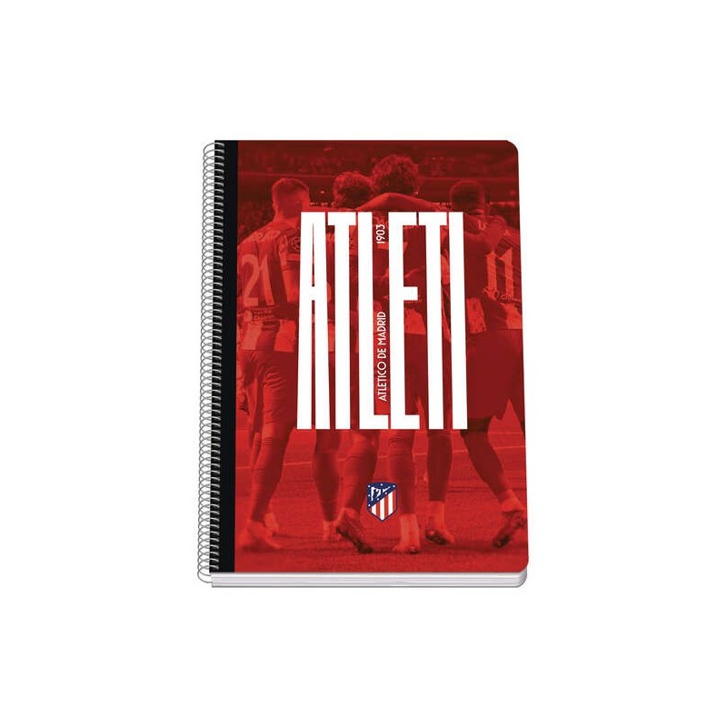 Dohe Atletico de Madrid Atleti Quaderno a spirale con copertina rigida - Formato Folio da 80 fogli da 90 gr - Fogli con griglia Dohe Atletico de Madrid Atleti Quaderno a spirale con copertina rigida - Formato Folio da 80 fogli da 90 gr - Fogli con griglia