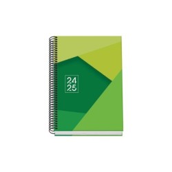 Dohe Tamgram Agenda Escolar Espiral A5 - Dia Pagina - Papel 70g/m2 - Cubierta de Carton Plastificado - Color Verde