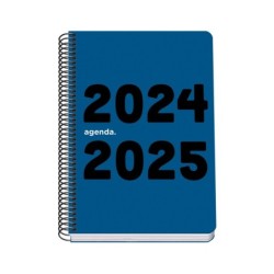 Dohe Memory Agenda Escolar Espiral A5 - Dia Pagina - Papel 70g/m2 - Cubierta de Polipropileno - Color Azul