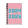 Dohe Memory Agenda Escolar Espiral A5 - Dia Pagina - Papel 70g/m2 - Cubierta de Polipropileno - Color Rosa