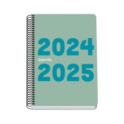 Agenda scolastica Dohe Memory Spiral A5 - Dia Page - Carta 70 g/m2 - Copertina in polipropilene - Colore verde