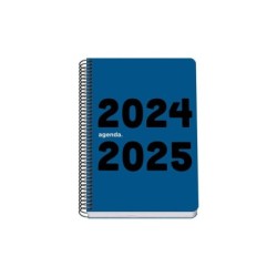 Dohe Memory Agenda Escolar Espiral A5 - Semana Vista - Papel 70g/m2 - Cubierta de Polipropileno - Color Azul