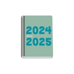 Dohe Memory Agenda Escolar Espiral A5 - Semana Vista - Papel 70g/m2 - Cubierta de Polipropileno - Color Verde