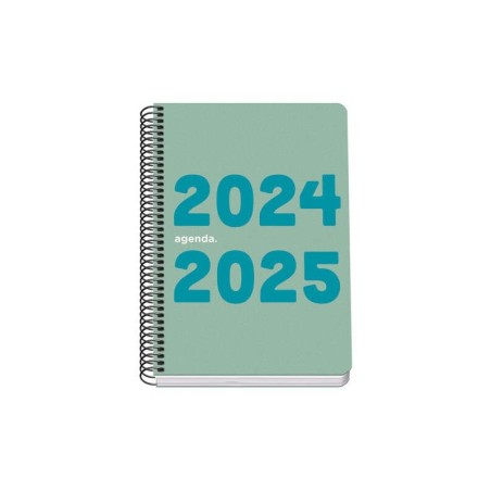 Dohe Memory Agenda Escolar Espiral A5 - Semana Vista - Papel 70g/m2 - Cubierta de Polipropileno - Color Verde
