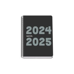 Dohe Memory Agenda Escolar Espiral A5 - Semana Vista - Papel 70g/m2 - Cubierta de Polipropileno - Color Negro