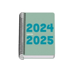 Dohe Memory Agenda Escolar Espiral A6 - Dia Pagina - Papel 70g/m2 - Cubierta de Polipropileno - Color Verde