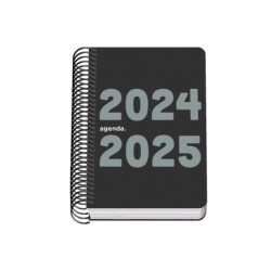 Dohe Memory Agenda Escolar Espiral A6 - Dia Pagina - Papel 70g/m2 - Cubierta de Polipropileno - Color Negro
