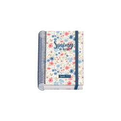 Dohe Spring Agenda Escolar Espiral A6 - Dia Pagina - Papel 70g/m2 - Cubierta de Carton Plastificado - Cierre de Goma Elastica