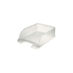 Vassoio documenti Leitz Plus Jumbo di grande capacità - Formato verticale A4 - Fino a 8 unità impilabili - Colore traslucido 4pz