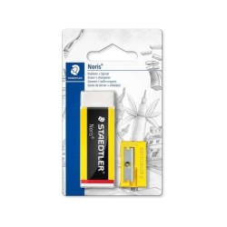 Staedtler Noris 526 Pack de 1 Goma de Borrar de Plastico + 1 Sacapuntas de Plastico