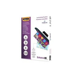 Fellowes Pack de 100 Fundas para Plastificar Brillo A4 - 80 Micras - Alta Calidad - Transparente