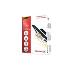 Confezione da 125 buste Fellowes per plastificare carte lucide 65 x 95 mm - 125 micron - Alta qualità - Trasparente