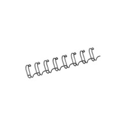 Fellowes Wire Pack de 100 Espirales Dobles Metalicas 8mm - Hasta 50 Paginas - Color Negro
