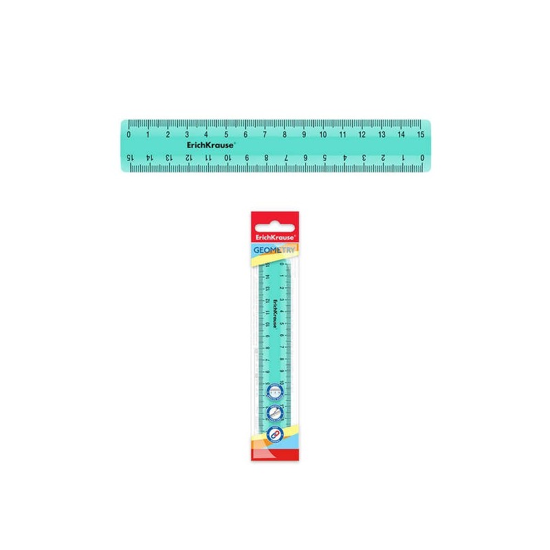 Righello pastello Erichkrause menta - 15 cm - menta - sacchetto di plastica Righello pastello Erichkrause menta - 15 cm - menta - sacchetto di plastica
