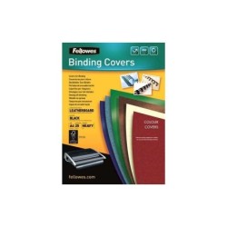 Fellowes Confezione da 25 Copertine in Cartone Similpelle Delta Leather A4 - 250 gr - Colore Nero