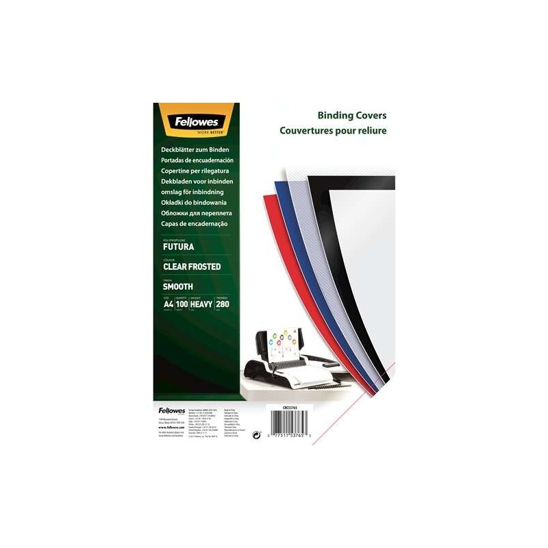 Fellowes Pack de 100 Portadas de Polipropileno A4 - 300 Micras - Muy Resistentes - Transparente Fellowes Pack de 100 Portadas de Polipropileno A4 - 300 Micras - Muy Resistentes - Transparente