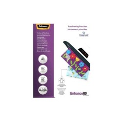 Fellowes Pack de 25 Fundas para Plastificar Brillo A3 - 80 Micras - Alta Calidad - Transparente