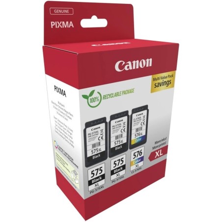 Confezione multipla da 3 cartucce d'inchiostro originali Canon PG-575XL/CL-576XL - 5437C004