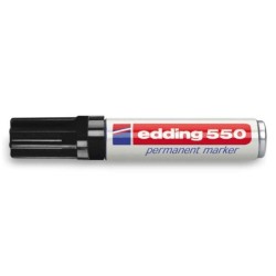 Pennarello Indelebile Edding 550 - Punta Tonda - Tratto tra 3 e 4 mm. - Ricaricabile - Asciugatura rapida - Colore nero 10pz 10p