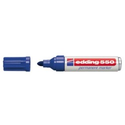Edding 550 Rotulador Permanente - Punta Redonda - Trazo entre 3 y 4 mm. - Recargable - Secado Rapido - Color Azul