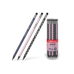 Matita triangolare in plastica in grafite Erichkrause con gomma - HB - Colore nero 42pz 42pz