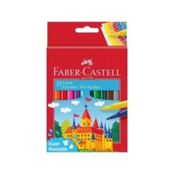 Faber-Castell Castle Confezione da 12 pennarelli - Inchiostro lavabile a base d'acqua - Colori assortiti