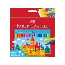 Faber-Castell Castle Confezione da 36 pennarelli - Inchiostro lavabile a base d'acqua - Colori assortiti
