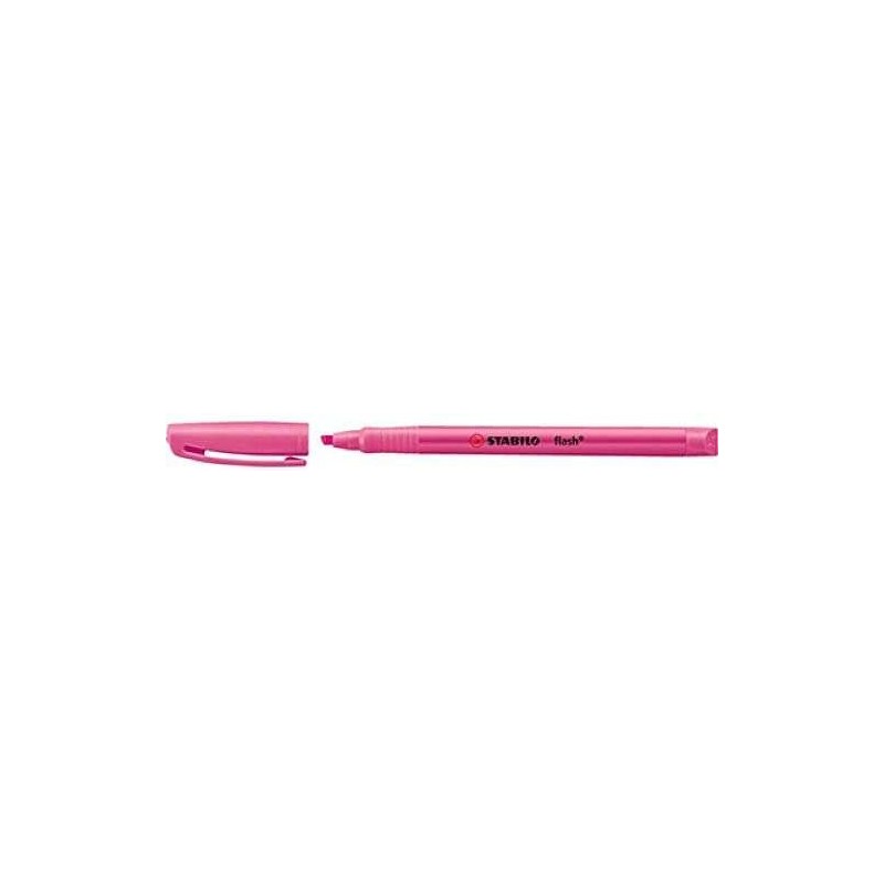 Stabilo Flash Marcador Fluorescente - Tamaño Bolsillo - Trazo de 1 y 3.5mm - Tinta con Base de Agua - Color Rosa Stabilo Flash Marcador Fluorescente - Tamaño Bolsillo - Trazo de 1 y 3.5mm - Tinta con Base de Agua - Color Rosa