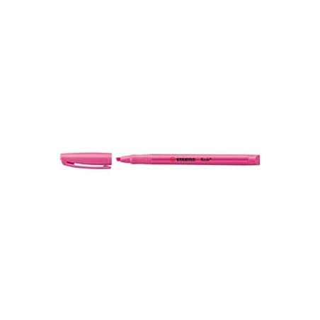 Stabilo Flash Marcador Fluorescente - Tamaño Bolsillo - Trazo de 1 y 3.5mm - Tinta con Base de Agua - Color Rosa