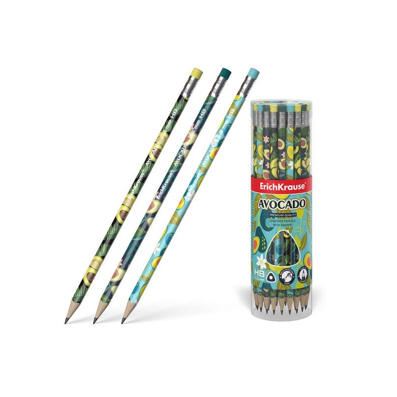 Erichkrause Lapiz de Grafito Triangular con Goma de Borrar - Avocado HB - Color Verde Erichkrause Lapiz de Grafito Triangular con Goma de Borrar - Avocado HB - Color Verde