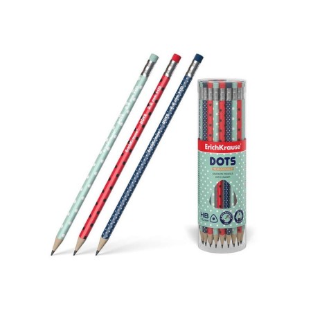 Matita triangolare in grafite Erichkrause con gomma - HB - Colore nero 42pz 42pz