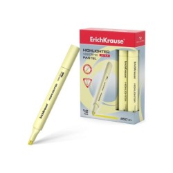 Erichkrause Visioline V-17 Pastel - Marcador de Texto - Punta Biselada - Tinta Fluorescente a Base de Agua - Color Amarillo