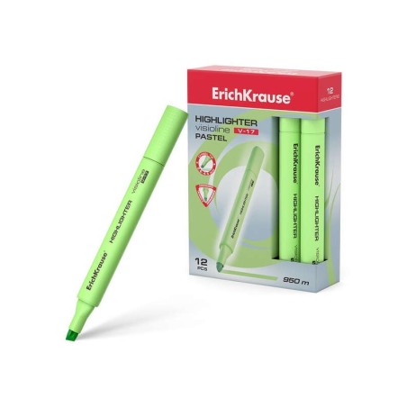 Erichkrause Visioline V-17 Pastello - Pennarello per testo - Punta a scalpello - Inchiostro fluorescente a base d'acqua - Colore