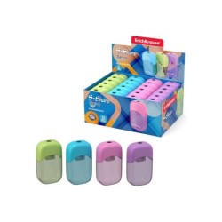 Erichkrause Sacapuntas S-Sharp con Contenedor - Diseño Ergonomico - Cuchilla de Acero Resistente - Color Surtido