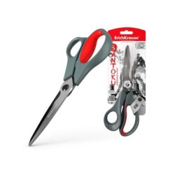 Forbici Santoku Erichkrause 205 cm - Multifunzione 3 in 1 - Taglia carta e cartone - Tagliafili speciale - Colore blu