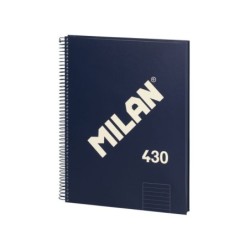 Quaderno Spirale Serie Milano 1918 Formato A4 Righe 7mm - 80 Fogli da 95 gr/mq - Microforato, 4 Fori - Colore Blu Scuro