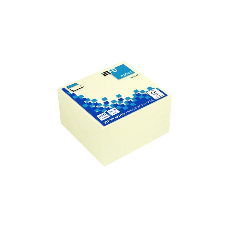Global Notes inFO Cubo da 400 foglietti adesivi 75 x 75 mm - Certificazione FSC? - Colore giallo Global Notes inFO Cubo da 400 foglietti adesivi 75 x 75 mm - Certificazione FSC? - Colore giallo