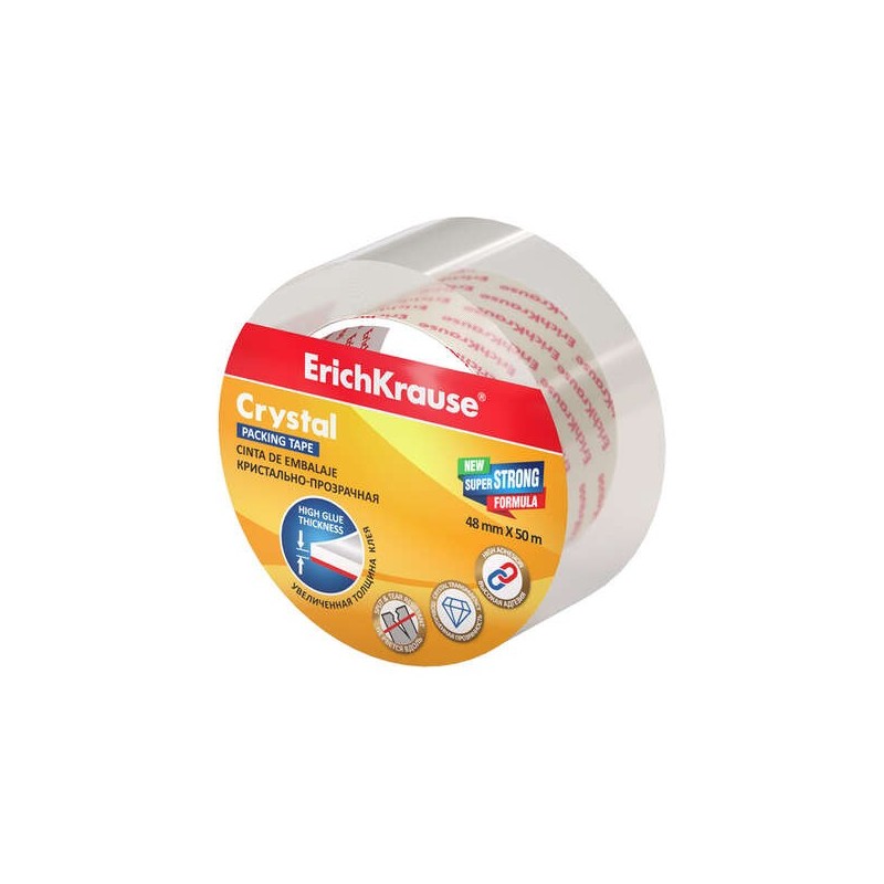 Nastro sigillante in cristallo Erichkrause 48mmx50m - Resistente e durevole - Trasparente Nastro sigillante in cristallo Erichkrause 48mmx50m - Resistente e durevole - Trasparente