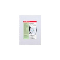 Confezione da 100 buste protettive trasparenti lucide Erichkrause - Spessore 100 cm - Formato A4 - Trasparente