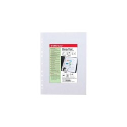 Erichkrause Pack de 10 Fundas Protectoras Glossy Clear - Grosor 100cm - Tamaño A4 - Transparente - Color Transparente