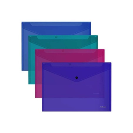 Erichkrause Pack de 12 Sobres Glossy Vivid - Tamaño ?4 - Semitransparente - Colores Surtido