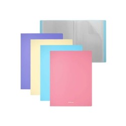 Erichkrause Pack de 4 Carpetas con Fundas Matt Pastel - 20 Fundas A4 - Colores Surtidos